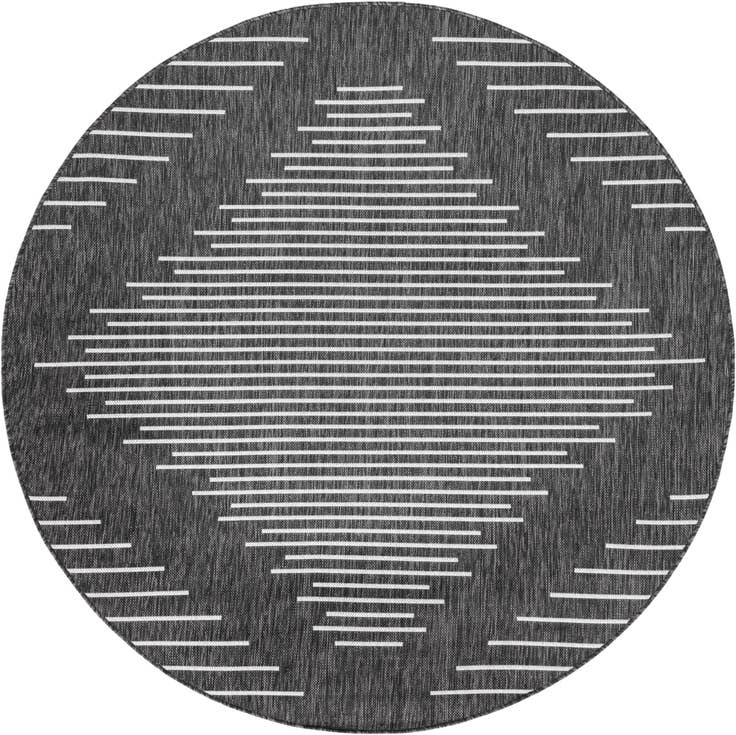 Detail image of 4' x 4' Easy-Clean Modern Indoor / Outdoor Round Rug