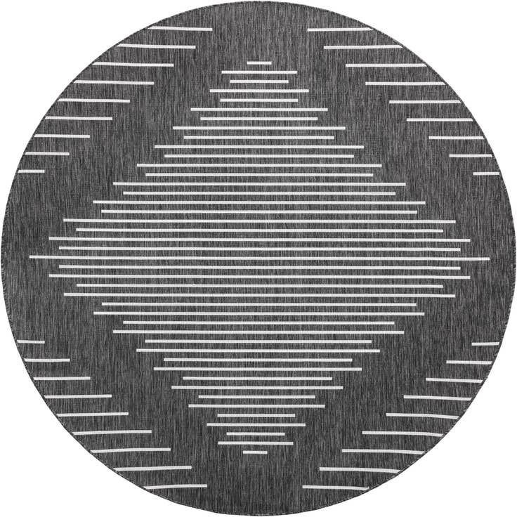 Detail image of 7' 10 x 7' 10 Easy-Clean Modern Indoor / Outdoor Round Rug