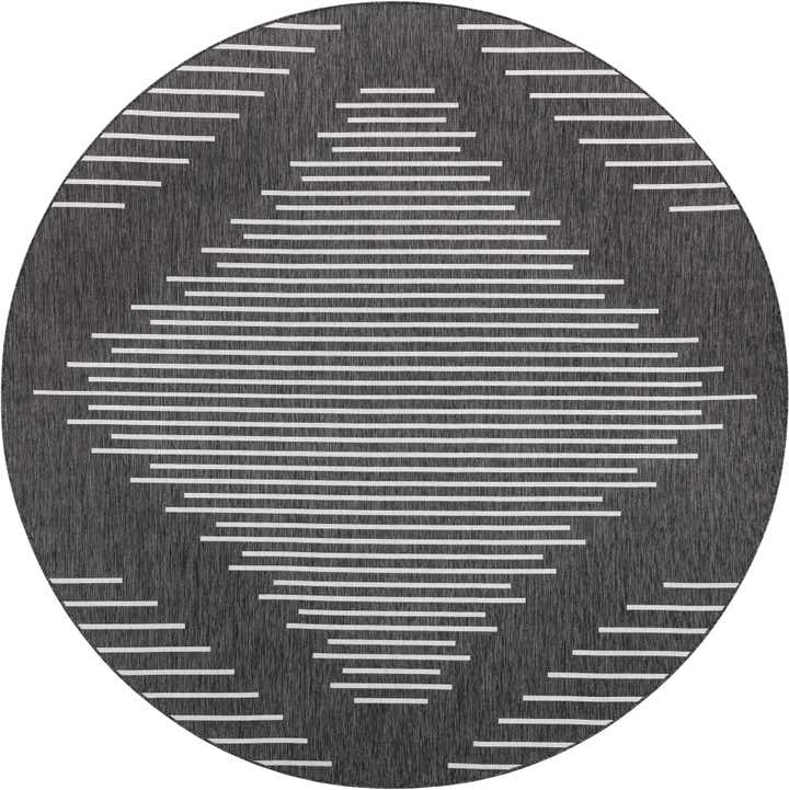 10' 8 x 10' 8 Easy-Clean Modern Indoor / Outdoor Round Rug