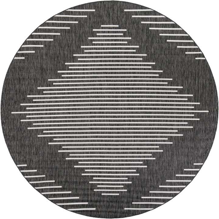 10' x 10' Easy-Clean Modern Indoor / Outdoor Round Rug