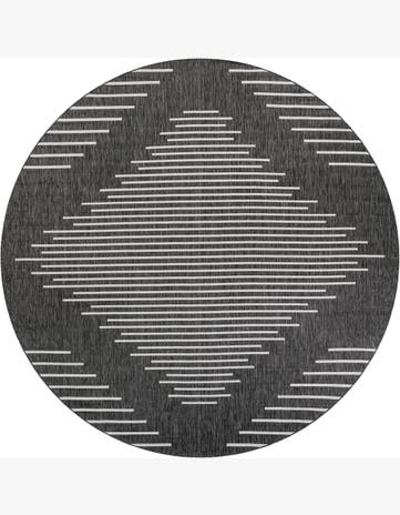 12' x 12' Easy-Clean Modern Indoor / Outdoor Round Rug