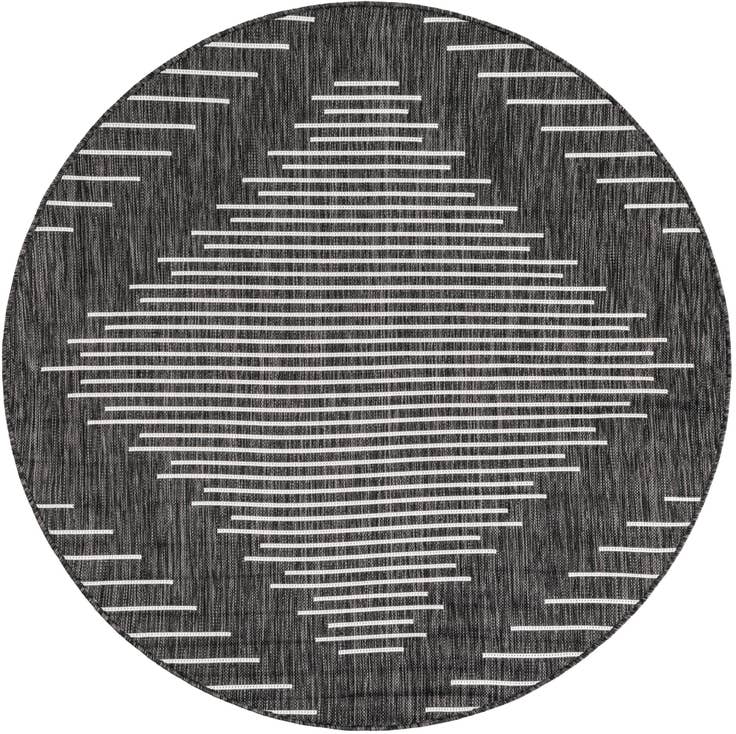 Detail image of 5' 3 x 5' 3 Easy-Clean Modern Indoor / Outdoor Round Rug