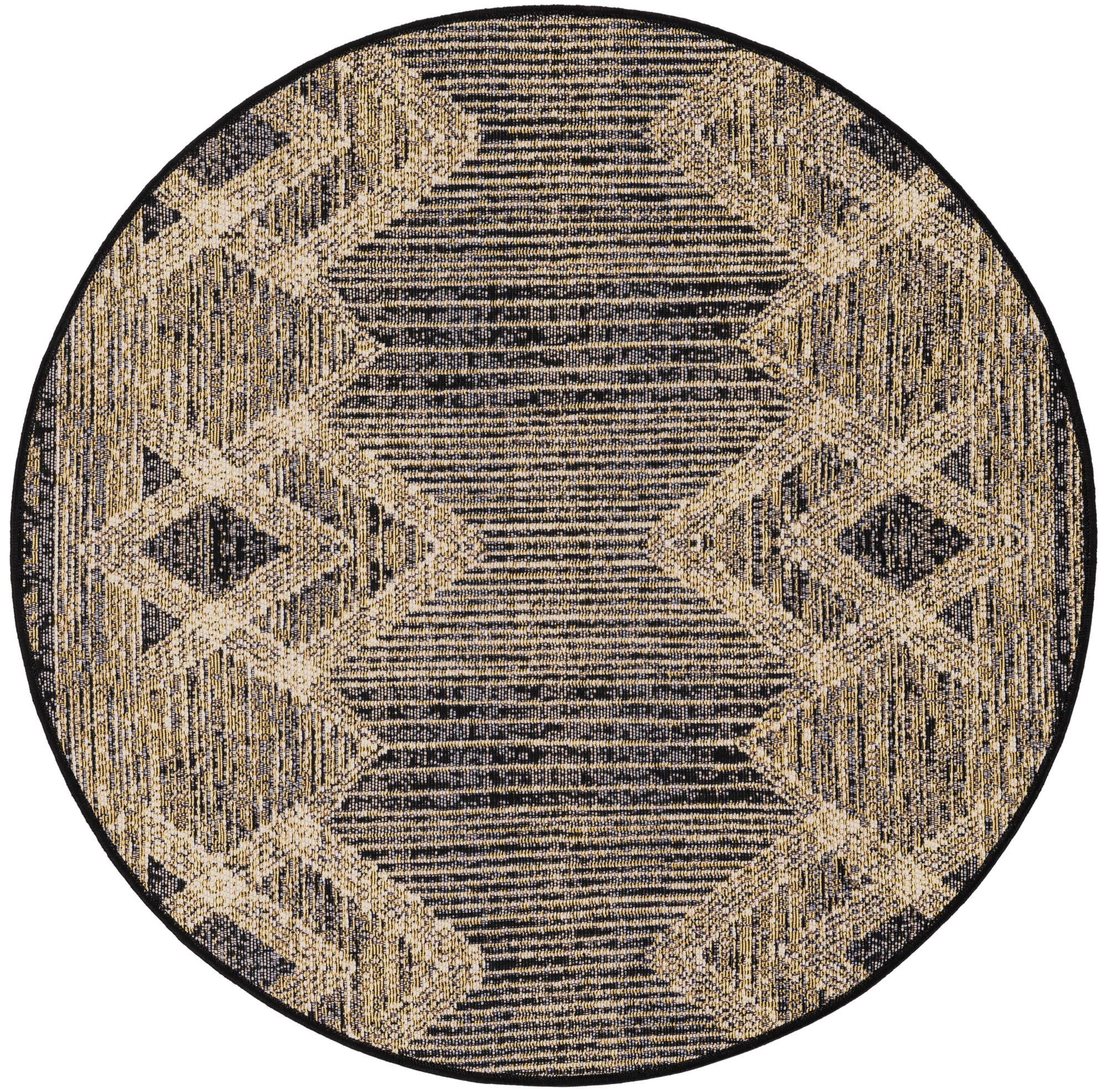 3' x 3' Easy-Clean Modern Indoor / Outdoor Round Rug