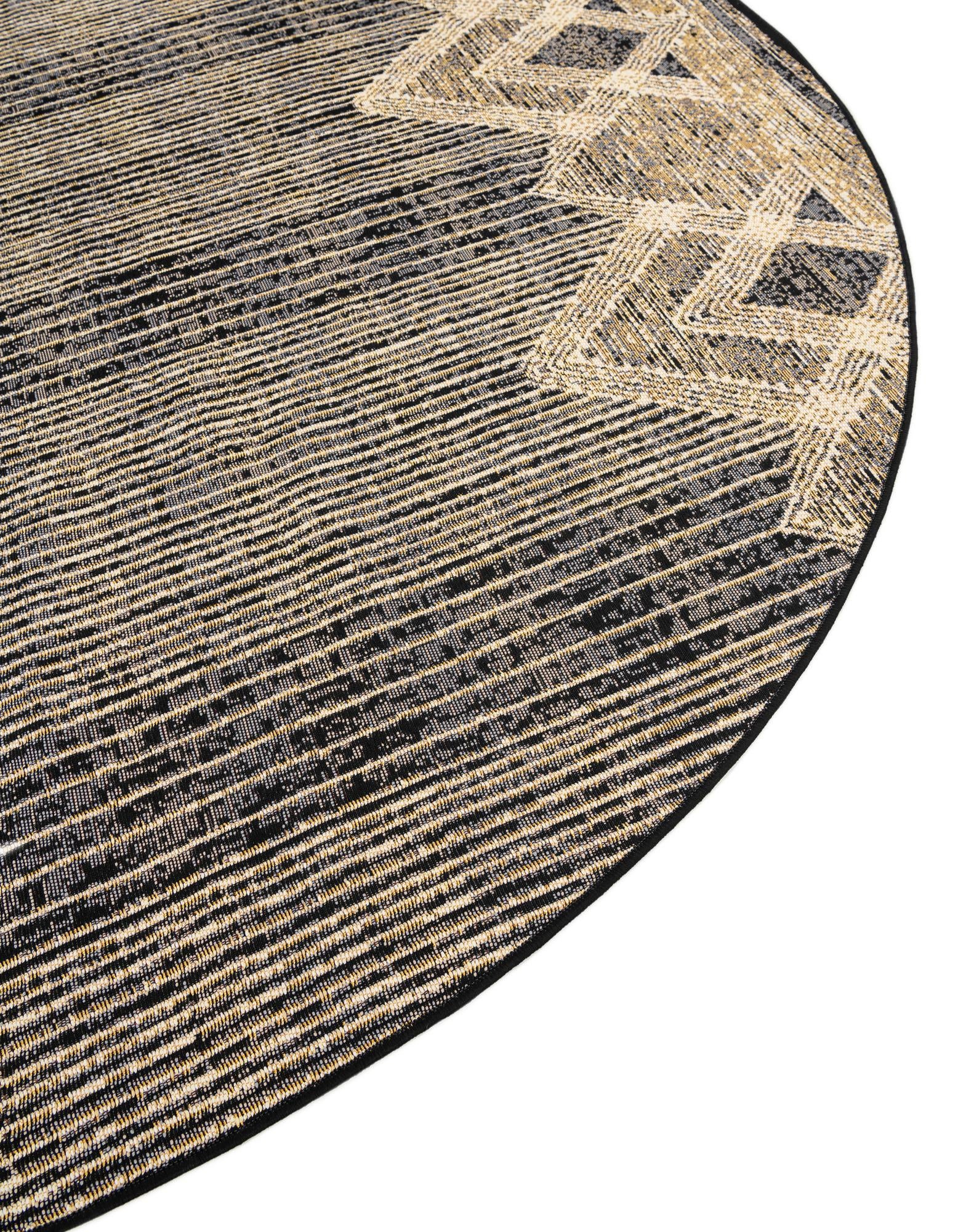3' x 3' Easy-Clean Modern Indoor / Outdoor Round Rug