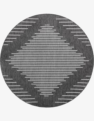 7' 10 x 7' 10 Easy-Clean Modern Indoor / Outdoor Round Rug