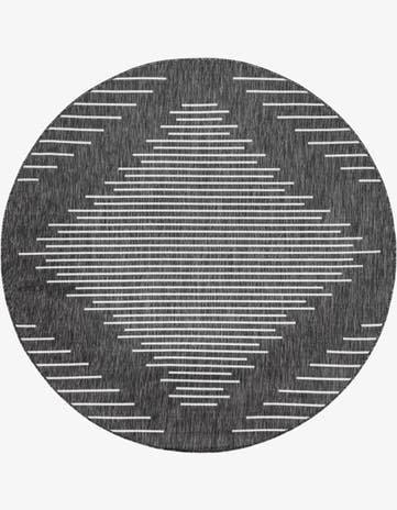 4' x 4' Easy-Clean Modern Indoor / Outdoor Round Rug