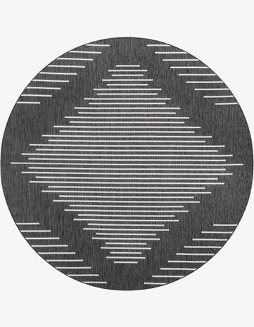 10' 8 x 10' 8 Easy-Clean Modern Indoor / Outdoor Round Rug