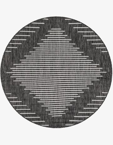 5' 3 x 5' 3 Easy-Clean Modern Indoor / Outdoor Round Rug