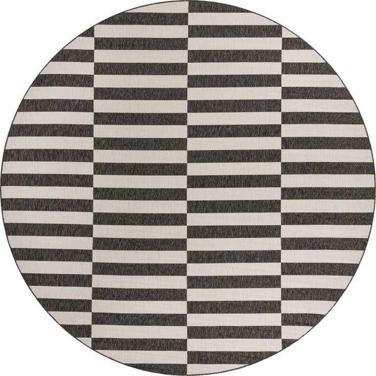 Detail image of 13' x 13' Easy-Clean Ribbon Indoor / Outdoor Round Rug