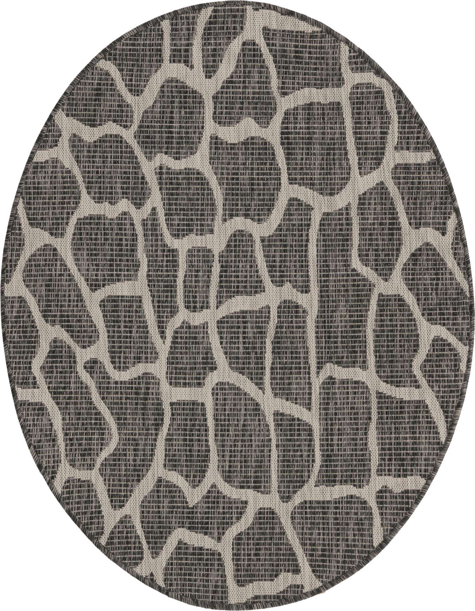 4' x 4' Easy-Clean Safari Indoor / Outdoor Round Rug