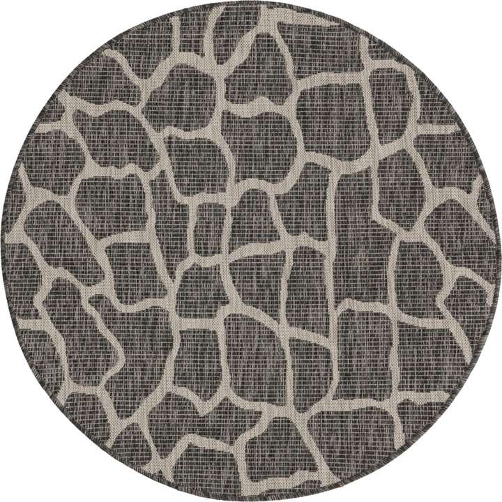 4' x 4' Easy-Clean Safari Indoor / Outdoor Round Rug