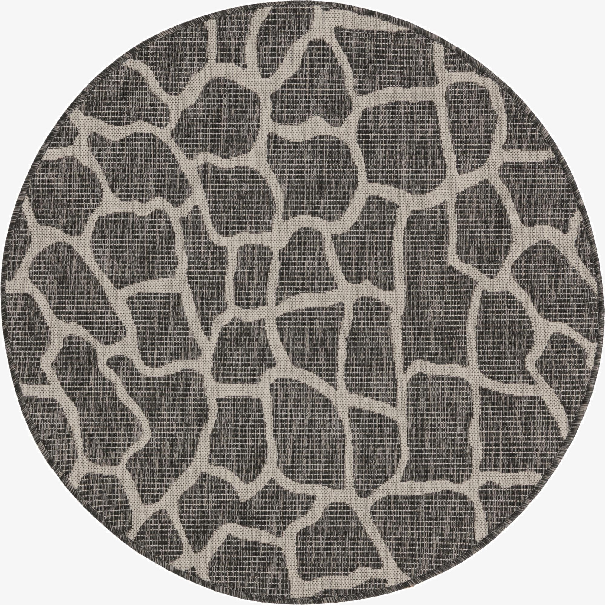 4' x 4'  Washable Safari Indoor / Outdoor Round Rug