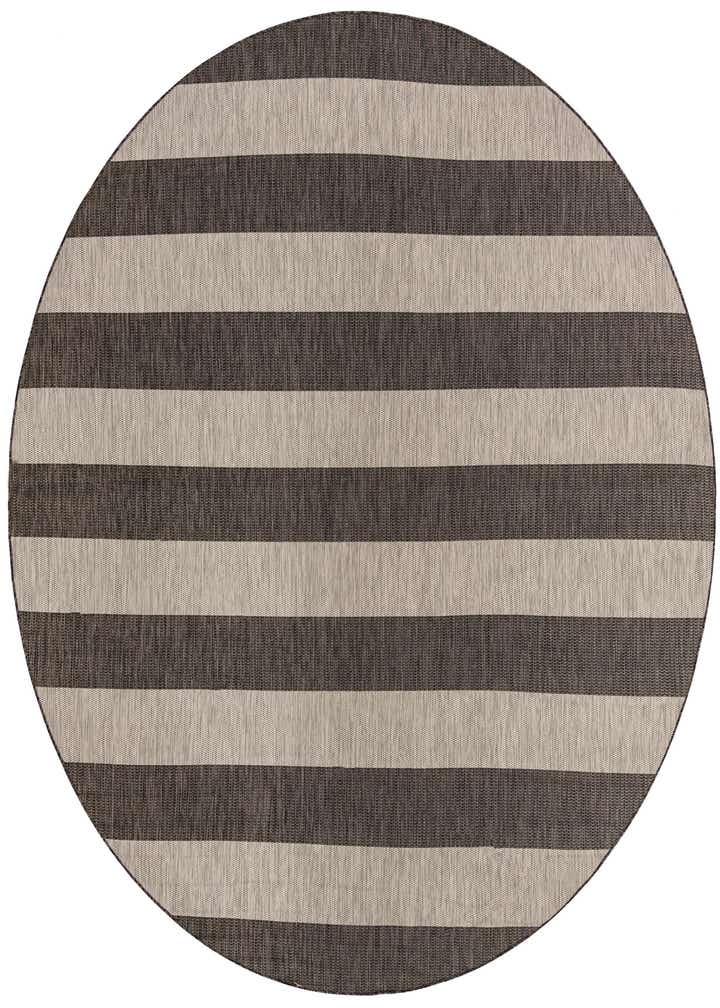 10' 8 x 10' 8 Easy-Clean Striped Indoor / Outdoor Round Rug