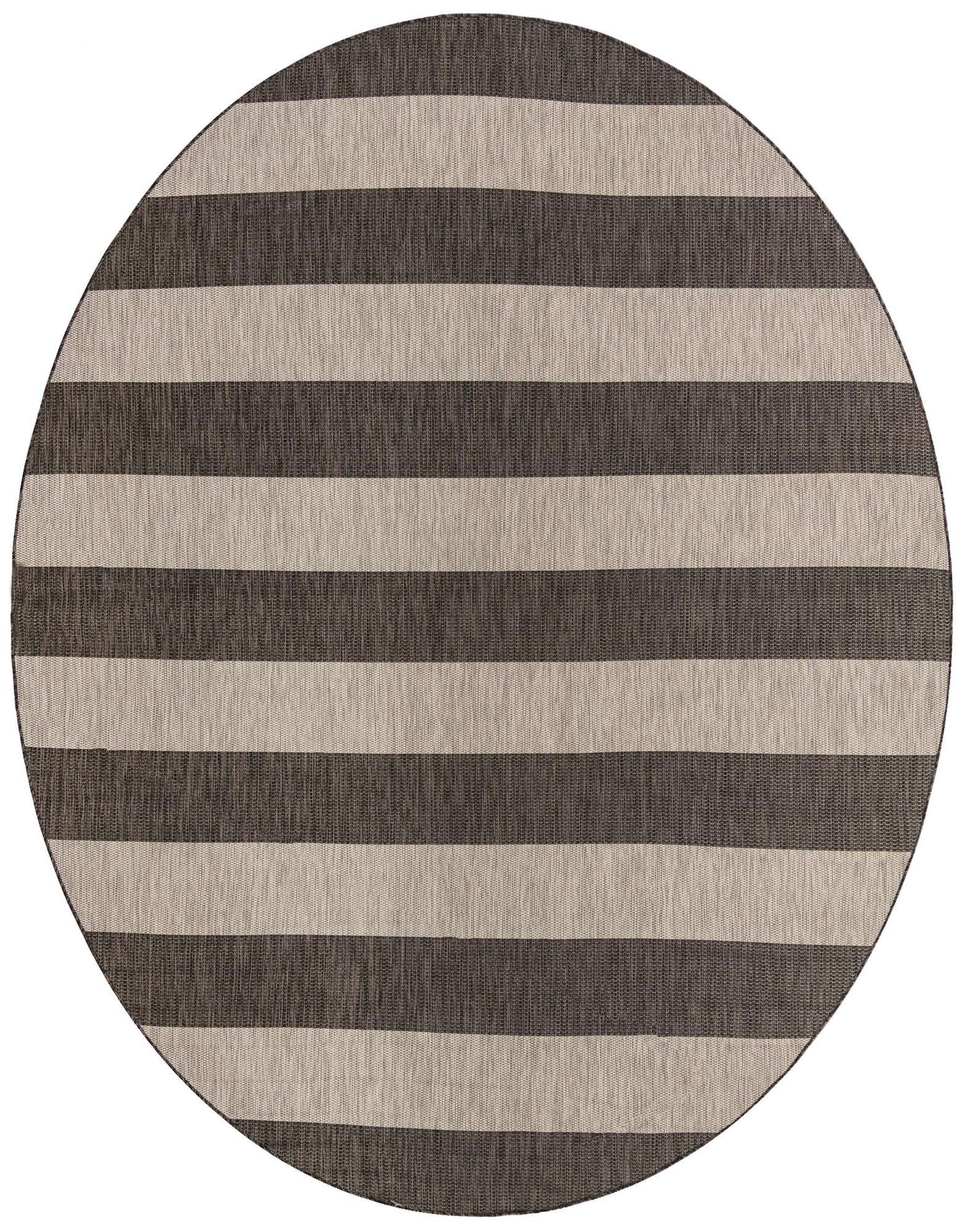 10' 8 x 10' 8 Easy-Clean Striped Indoor / Outdoor Round Rug