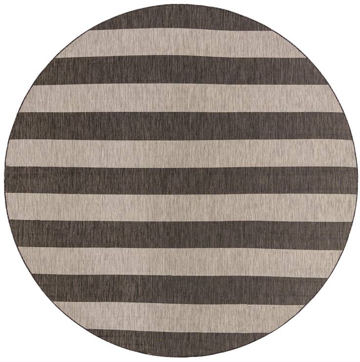 Detail image of 10' 8 x 10' 8 Easy-Clean Striped Indoor / Outdoor Round Rug