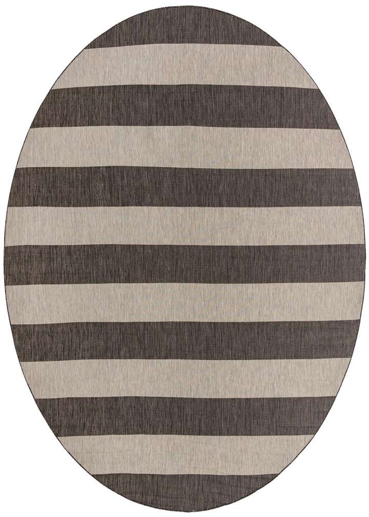 13' x 13' Easy-Clean Striped Indoor / Outdoor Round Rug
