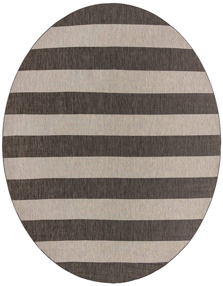Detail image of 13' x 13' Easy-Clean Striped Indoor / Outdoor Round Rug