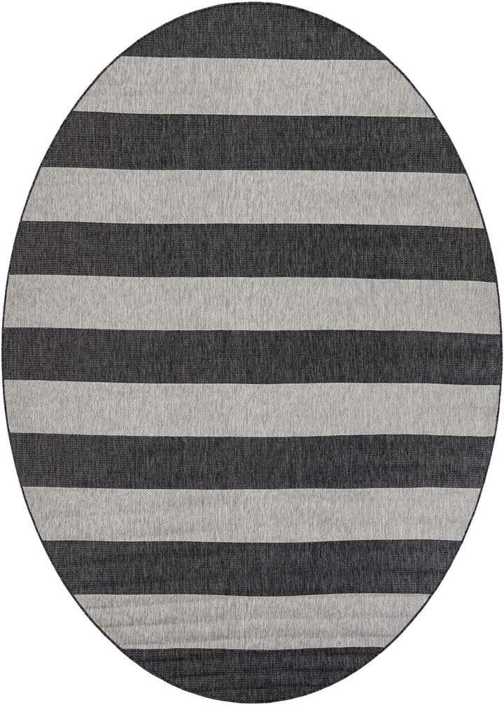 10' x 10' Easy-Clean Striped Indoor / Outdoor Round Rug