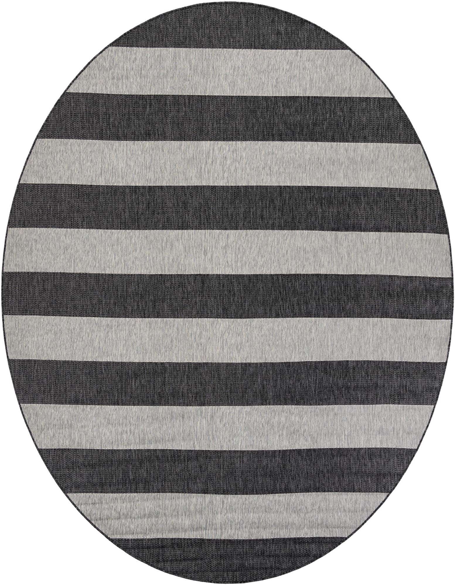 10' x 10' Easy-Clean Striped Indoor / Outdoor Round Rug