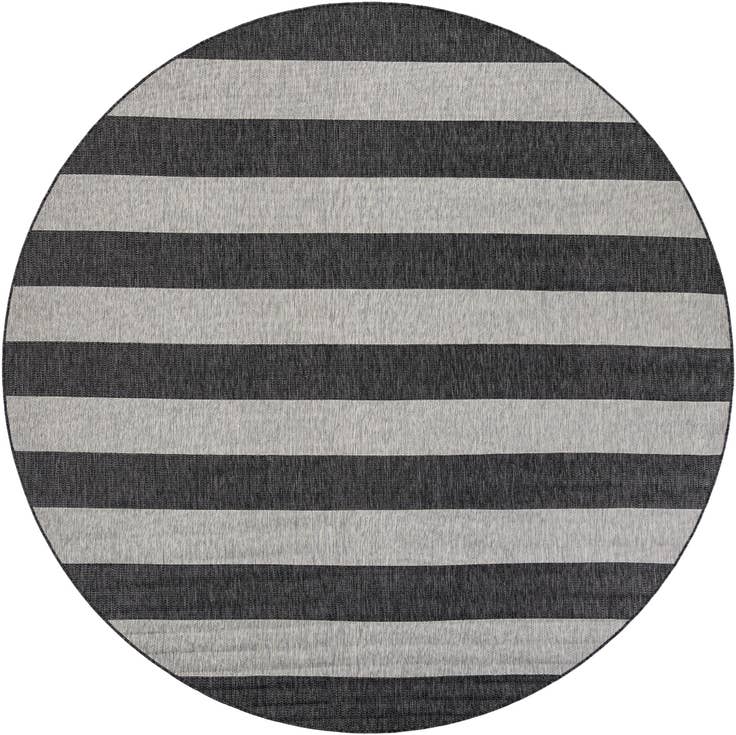 Detail image of 10' x 10' Easy-Clean Striped Indoor / Outdoor Round Rug