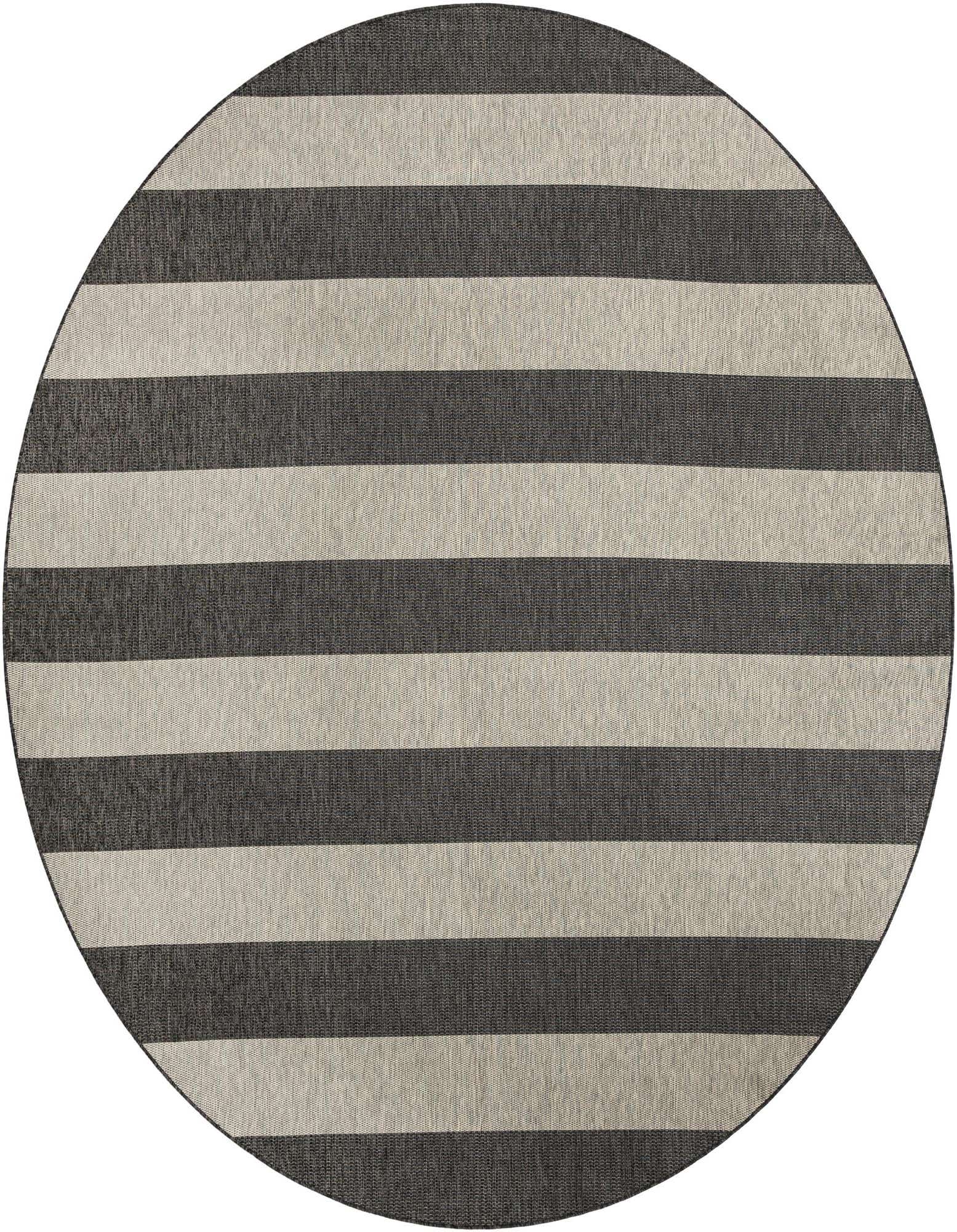 12' x 12' Easy-Clean Striped Indoor / Outdoor Round Rug