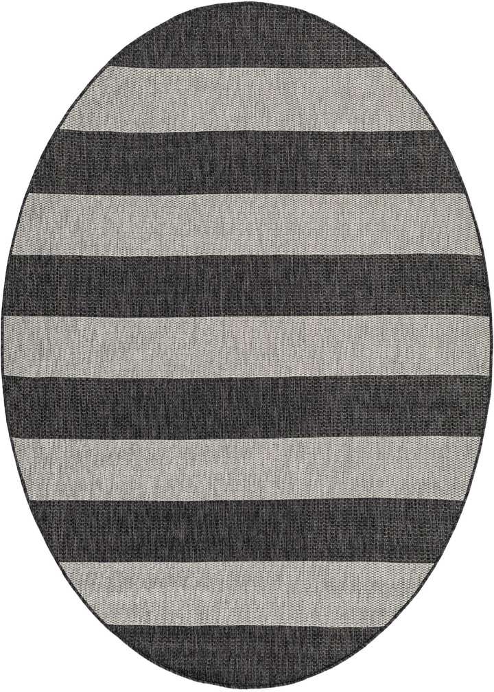 6' x 6' Easy-Clean Striped Indoor / Outdoor Round Rug