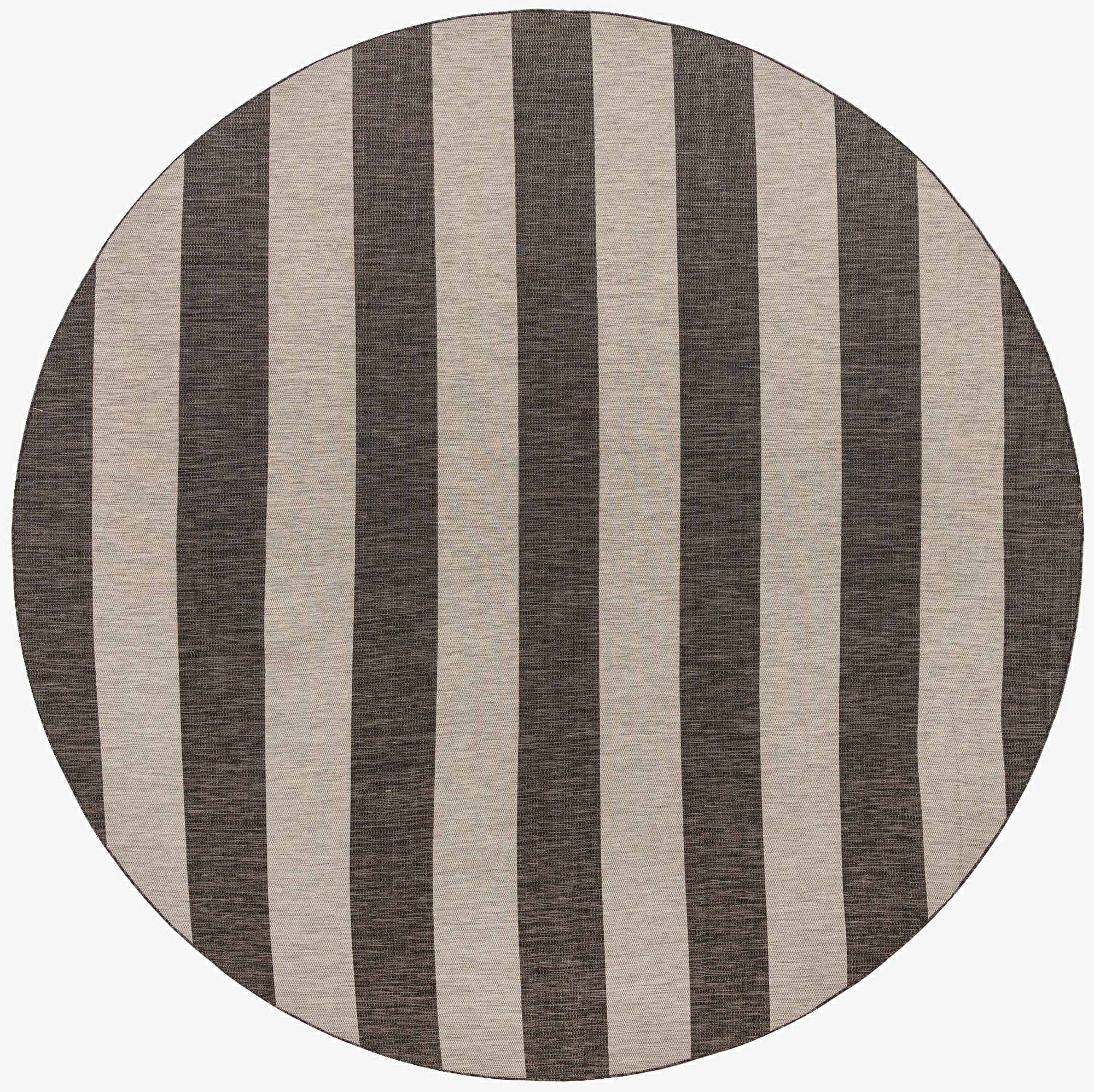 13' x 13'  Washable Striped Indoor / Outdoor Round Rug