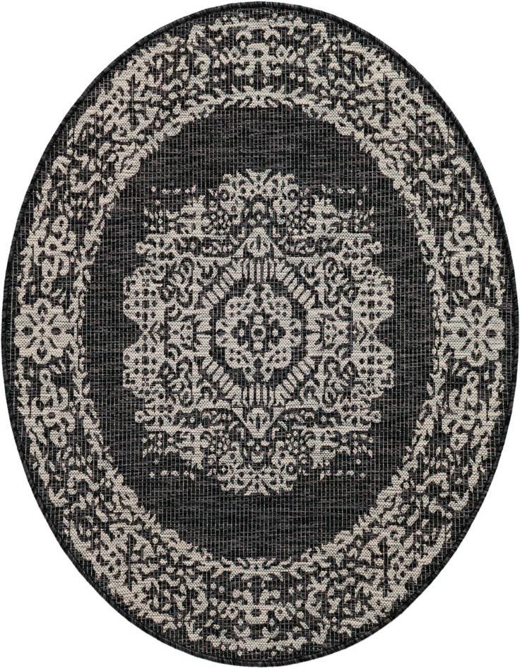 Detail image of 4' x 4' Easy-Clean Traditional Indoor / Outdoor Round Rug