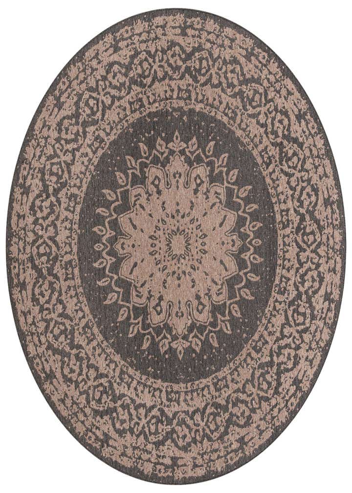 10' x 10' Easy-Clean Traditional Indoor / Outdoor Round Rug