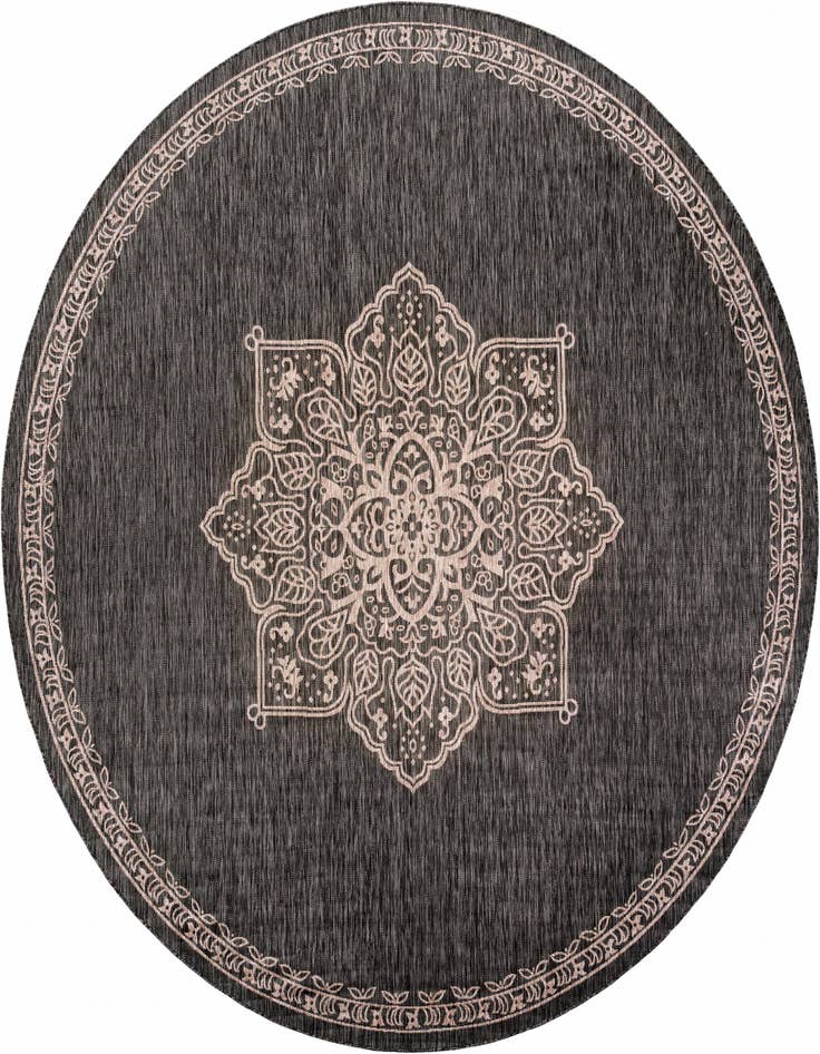 Detail image of 12' x 12' Easy-Clean Traditional Indoor / Outdoor Round Rug
