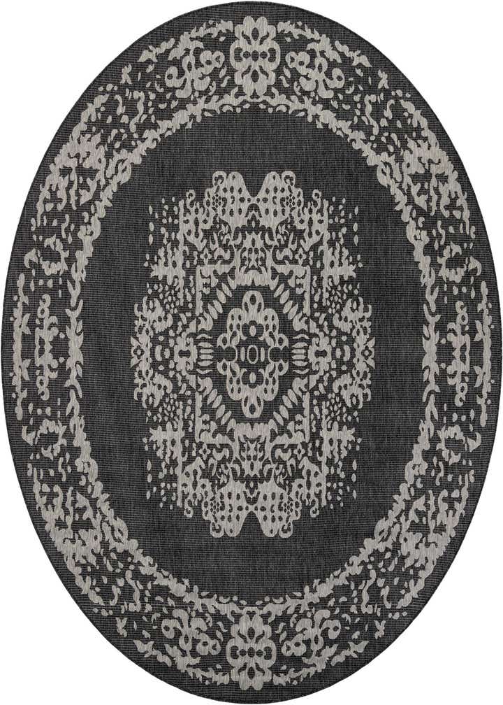 10' x 10' Easy-Clean Traditional Indoor / Outdoor Round Rug
