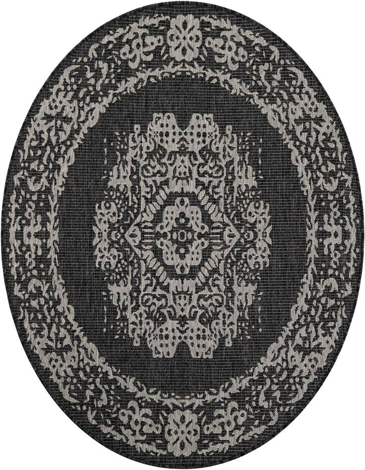 Detail image of 5' 3 x 5' 3 Easy-Clean Traditional Indoor / Outdoor Round Rug