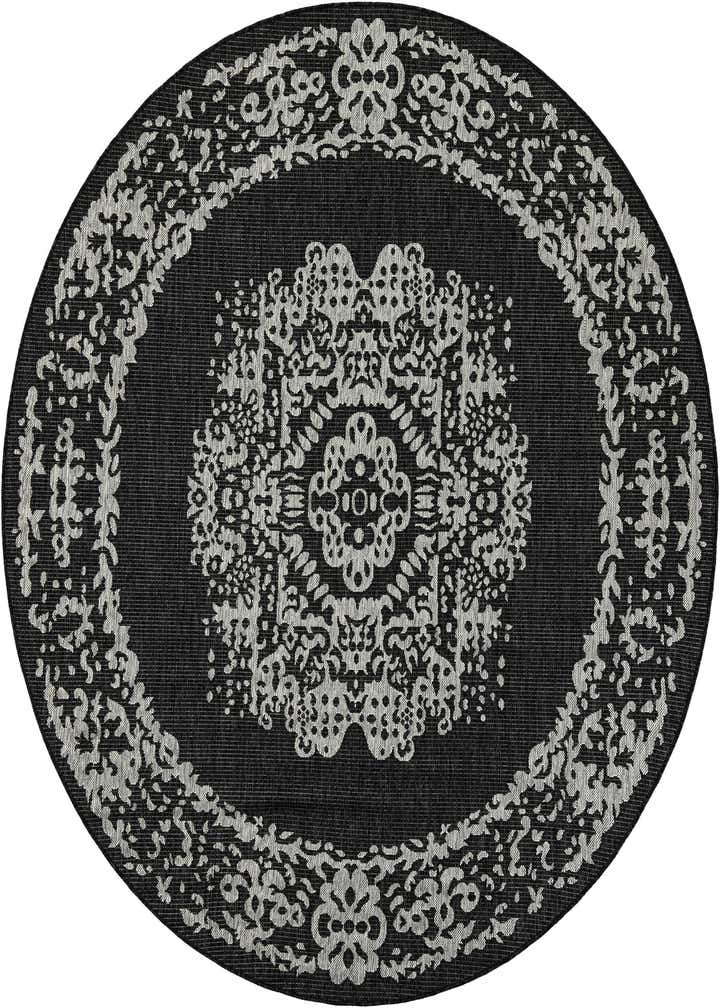 7' 10 x 7' 10 Easy-Clean Traditional Indoor / Outdoor Round Rug