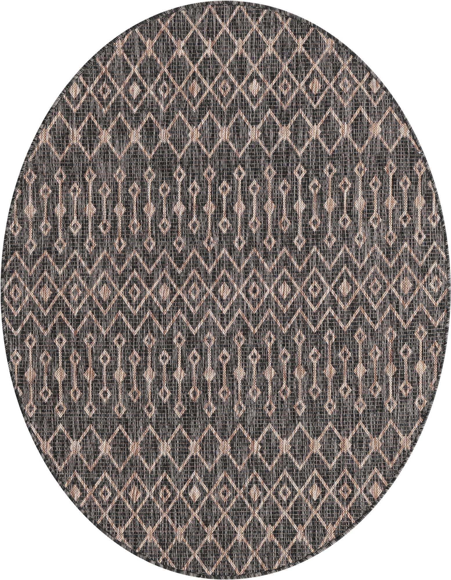 5' 3 x 5' 3 Easy-Clean Trellis Indoor / Outdoor Round Rug