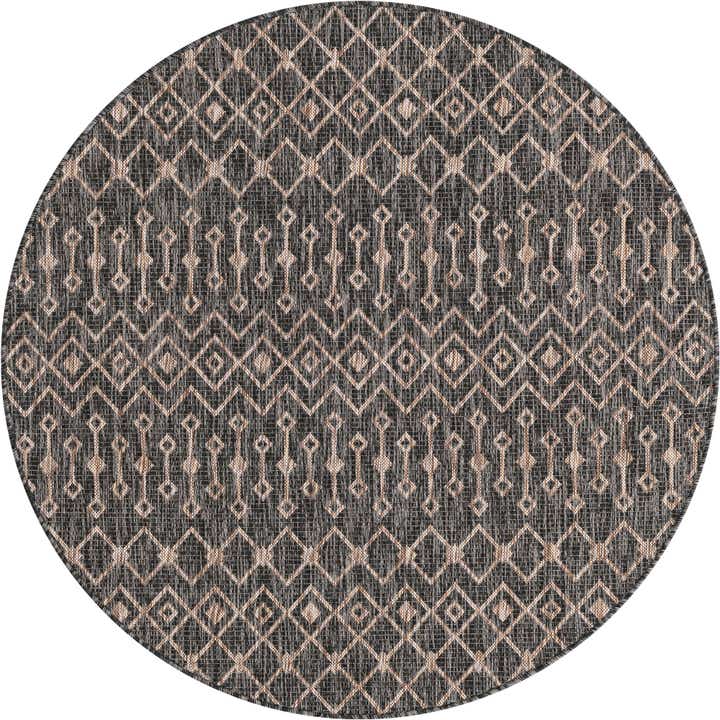 5' 3 x 5' 3 Easy-Clean Trellis Indoor / Outdoor Round Rug