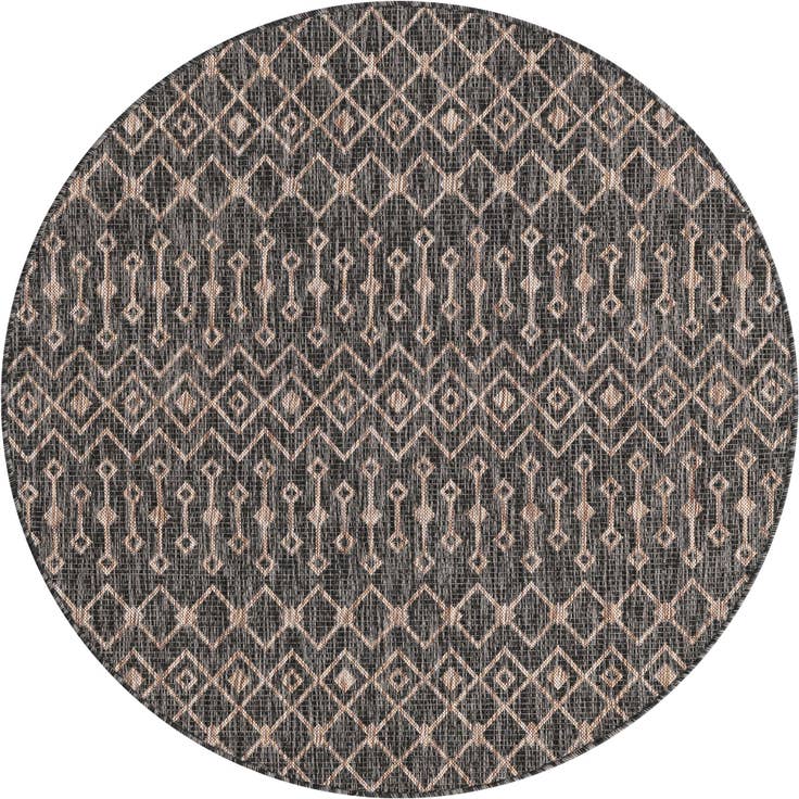 Detail image of 5' 3 x 5' 3 Easy-Clean Trellis Indoor / Outdoor Round Rug