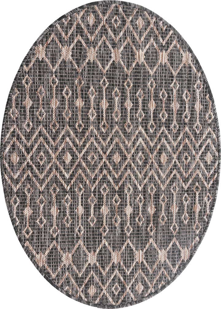 3' x 3' Easy-Clean Trellis Indoor / Outdoor Round Rug