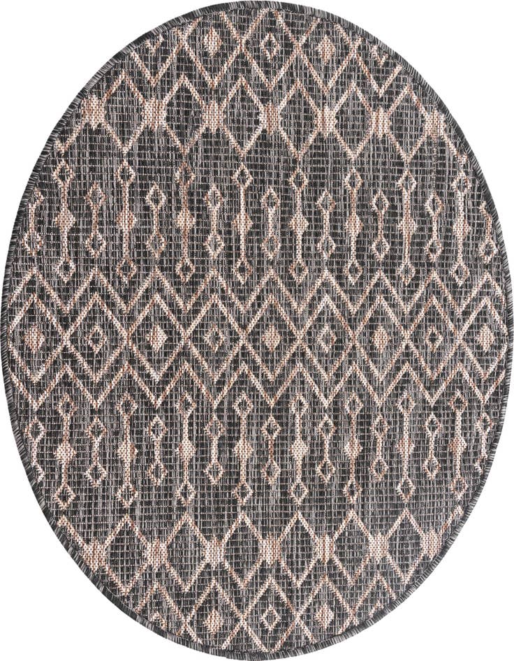 Detail image of 3' x 3' Easy-Clean Trellis Indoor / Outdoor Round Rug