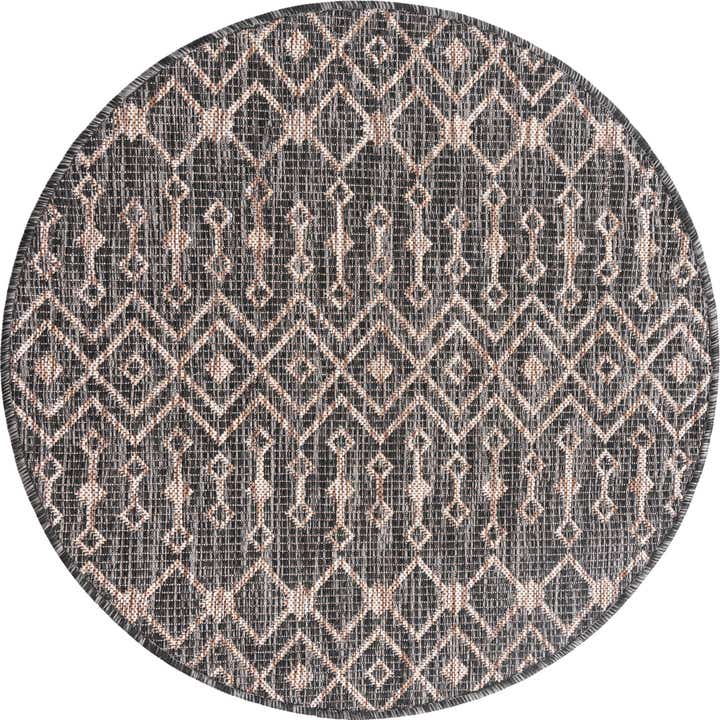 3' x 3' Easy-Clean Trellis Indoor / Outdoor Round Rug