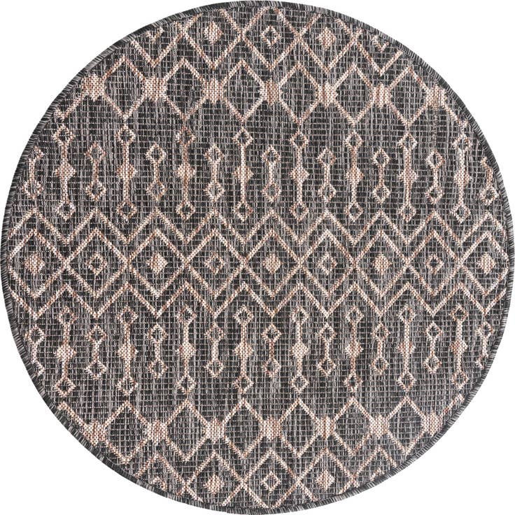 Detail image of 3' x 3' Easy-Clean Trellis Indoor / Outdoor Round Rug