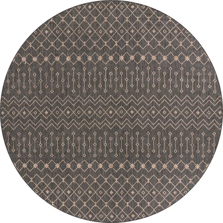 Detail image of 13' x 13' Easy-Clean Trellis Indoor / Outdoor Round Rug