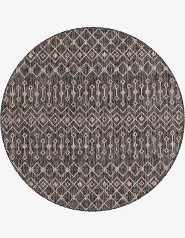 5' 3 x 5' 3 Easy-Clean Trellis Indoor / Outdoor Round Rug