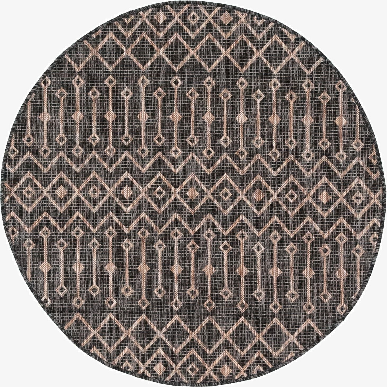 4' x 4'  Washable Trellis Indoor / Outdoor Round Rug