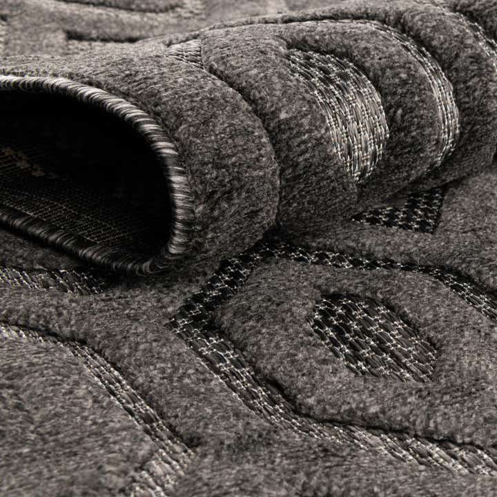 4' x 4' Easy-Clean Trellis Textured Indoor / Outdoor Round Rug