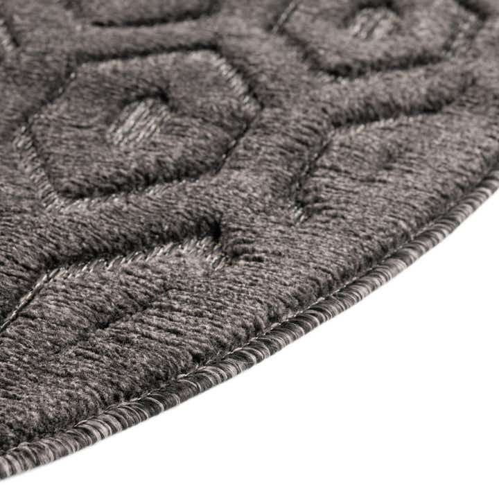 4' x 4' Easy-Clean Trellis Textured Indoor / Outdoor Round Rug