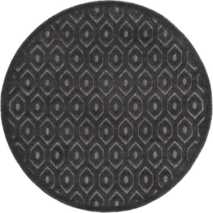 Detail image of 5' 3 x 5' 3 Easy-Clean Trellis Textured Indoor / Outdoor Round Rug