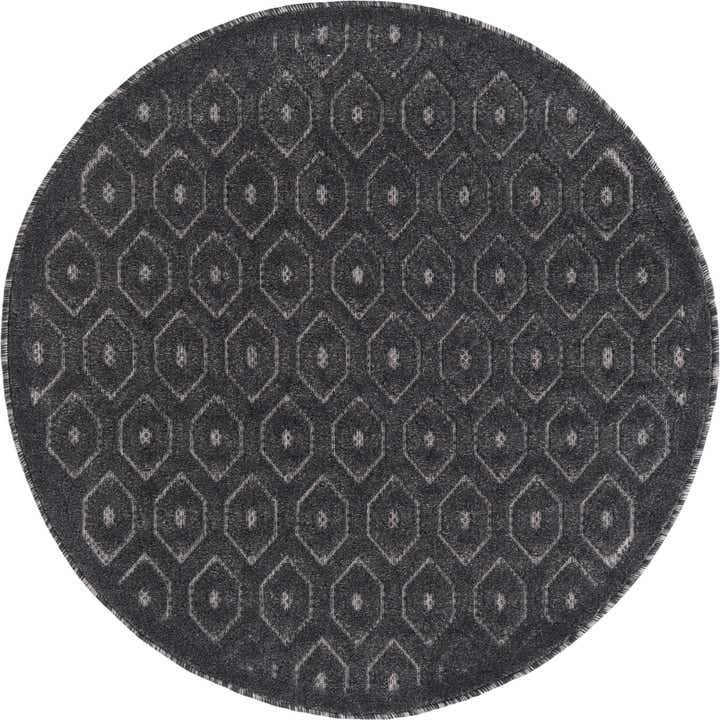 4' x 4' Easy-Clean Trellis Textured Indoor / Outdoor Round Rug
