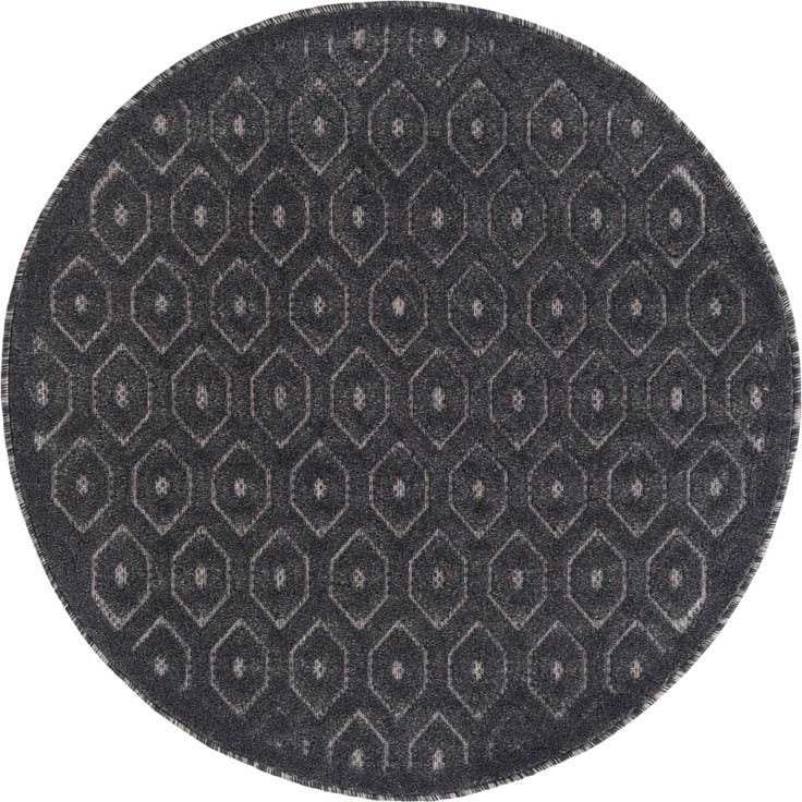 Detail image of 4' x 4' Easy-Clean Trellis Textured Indoor / Outdoor Round Rug