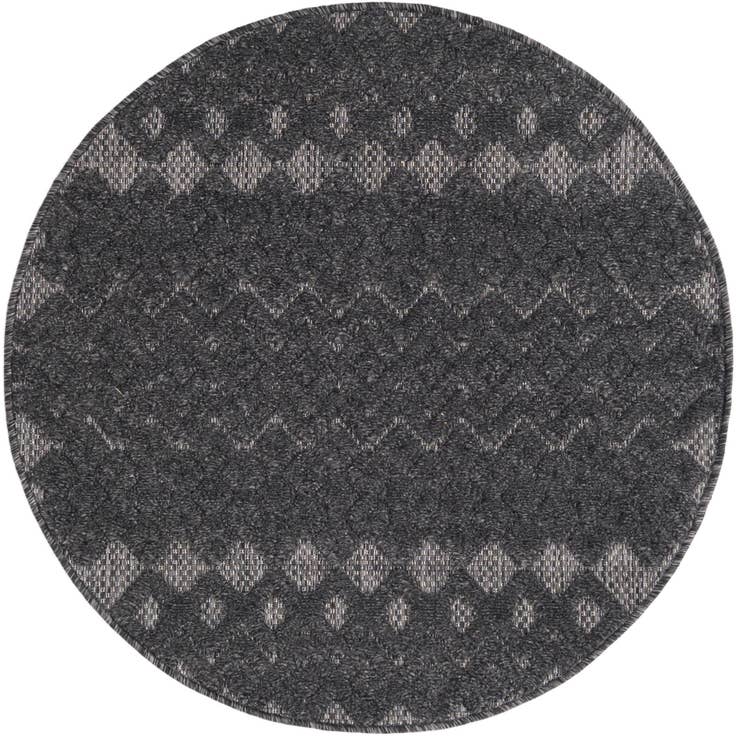 Detail image of 3' x 3' Easy-Clean Trellis Textured Indoor / Outdoor Round Rug
