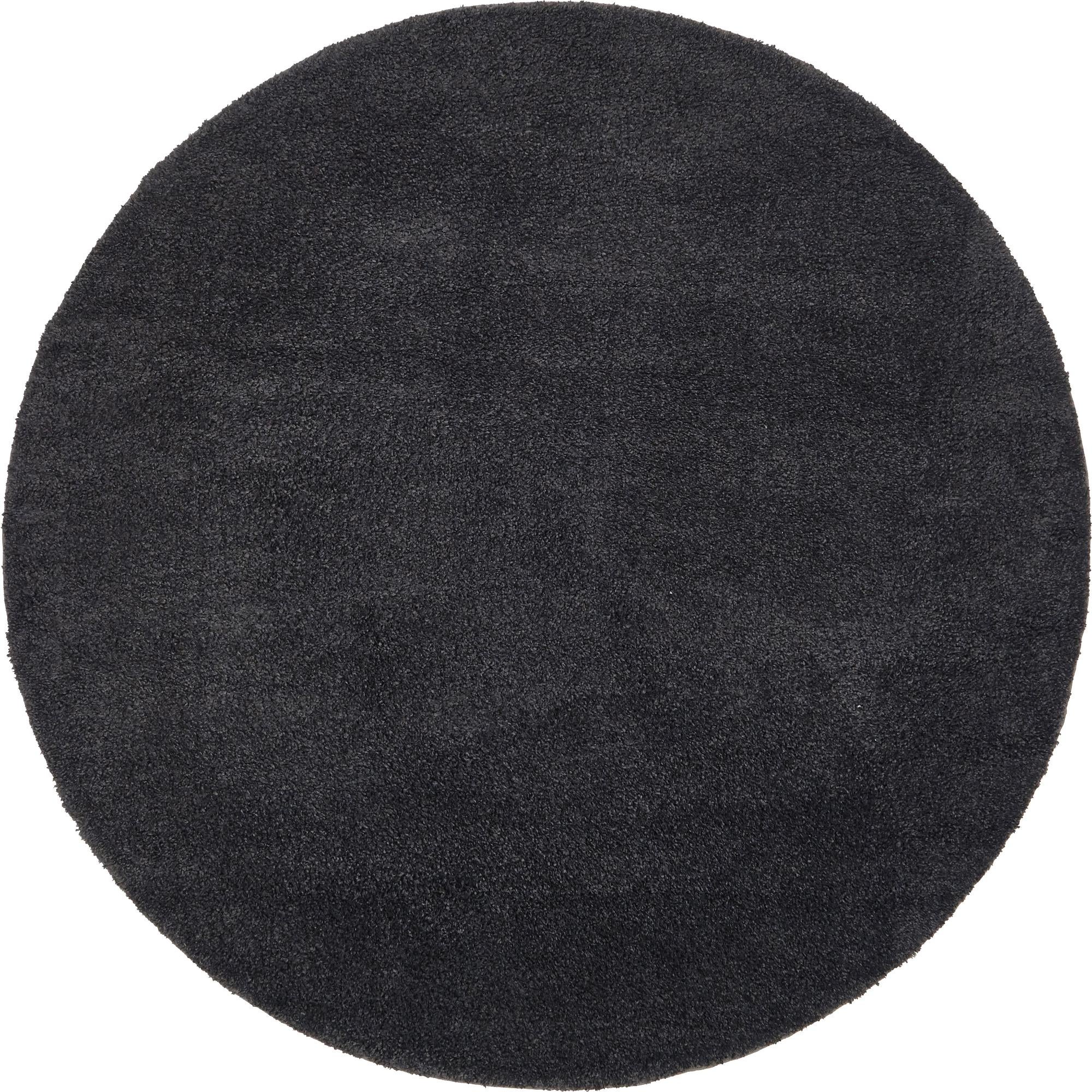 8' x 8' Solid Frieze Round Rug